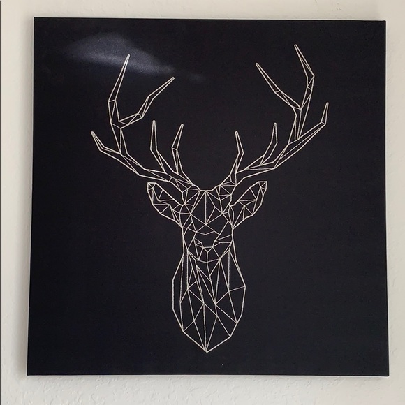 IKEA Other - IKEA Black Canvas Geometric Deer Print (Sewn)